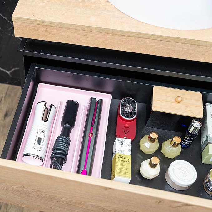 Hair Tool Organizer, 100% Food Grade Silicone, Up to 428F Heat Resistant, Hot Tools Organizer, Hair Styling Tools Organizer, 14.75" x 9.5" x 1"