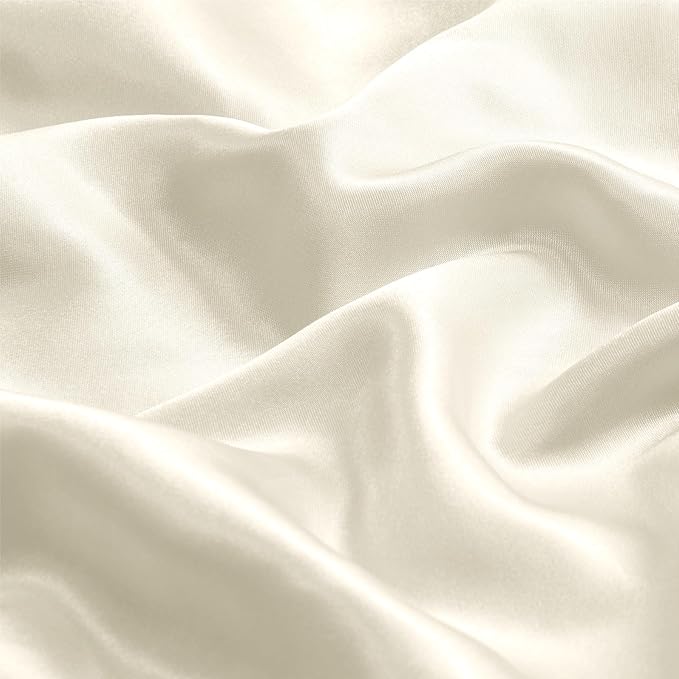 BEDELITE Satin Pillowcase with Zipper 4 Pack, Beige Pillow Cases Standard Size, Super Soft and Cooling Similar to Silk Pillow Cases, Gift for Women Men(20x26 Inches)