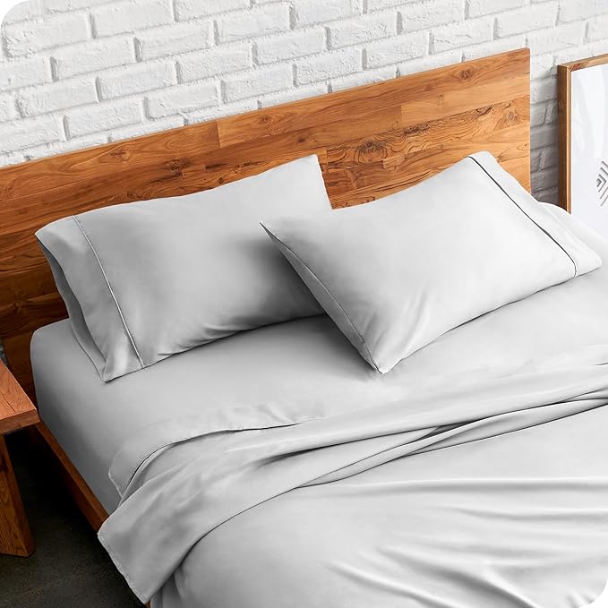 Bare Home Microfiber Pillow Cases - King Size Set of 2 - Cooling Pillowcases - Double Brushed - Light Grey Pillowcases 2 Pack - Easy Care (King Pillowcase Set of 2, Cloud Grey)