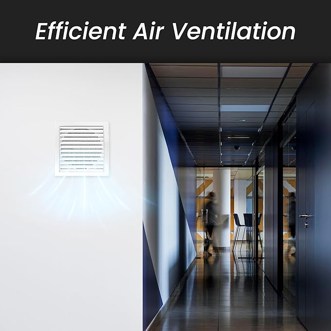 Repa Market 6 Inch Anthracite Dryer Vent Hood/Duct Cover for Walls or Ceiling/ABS Plastic Louvered Air Grille with Built-In Mesh Screen/Exhaust and Dryer Vent Covers for Indoor & Outdoor Use