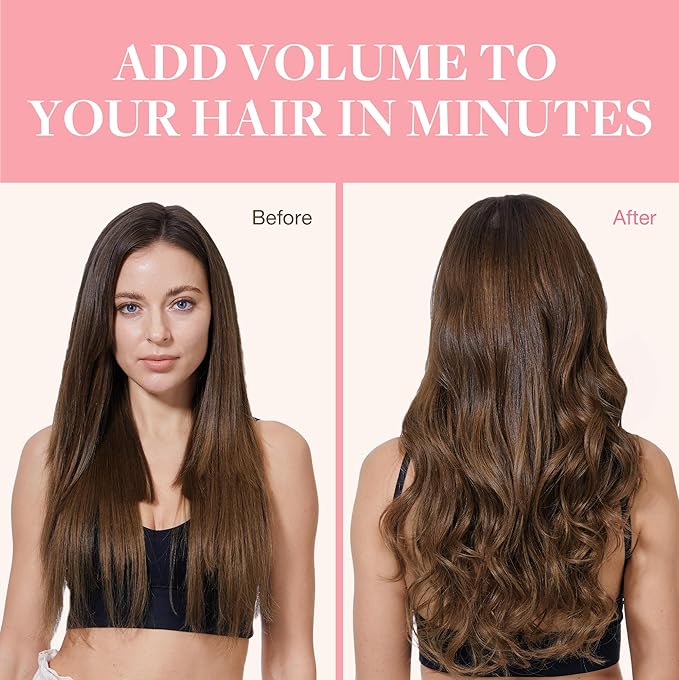 GOO GOO Clip in Hair Extensions Real Human Hair, Remy Human Hair Extensions Clip ins for Women, Natural Human Hair, 14inch 120g 7Pcs, 4A Chocolate Brown