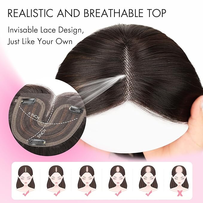 Isaic 24 Inch Synthetic Hair Topper for Women 360° Clip-in with Adjustable Band, Layered Hairpiece for Thinning Hair Adds Volume & Natural Coverage(Balayage Dark Brown to Chestnut)