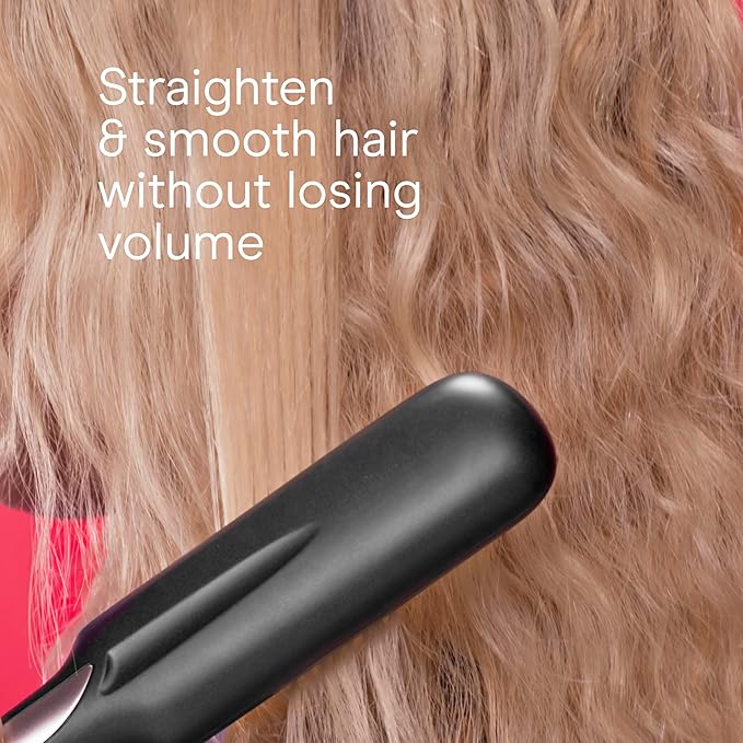 Infiniti PRO CONAIR Tension Control Straightening Brush, Heated Hair Brush with Tension Control Holds Hair in Place, Ionic Technology Adds Shine and Reduces Frizz, Gray
