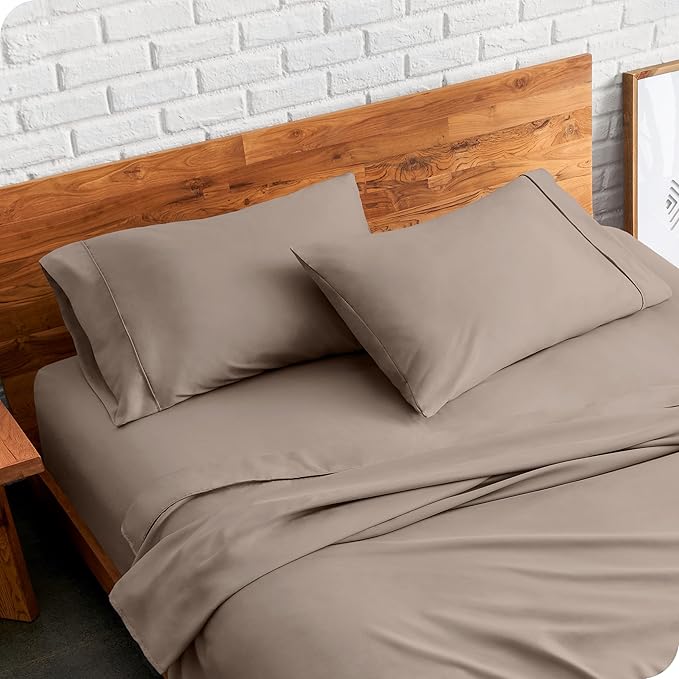 Bare Home Microfiber Pillow Cases - Standard/Queen Size Set of 2 - Cooling Pillowcases - Double Brushed - Taupe Pillowcases 2 Pack - Easy Care (Standard Pillowcase Set of 2, Taupe)