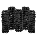 Spiral Hair Ties (Small Black, 50 Pcs Plastic Spiral) - Coil Ponytail Holders for Thick Hair, No Crease Phone Cord Ties for All Types