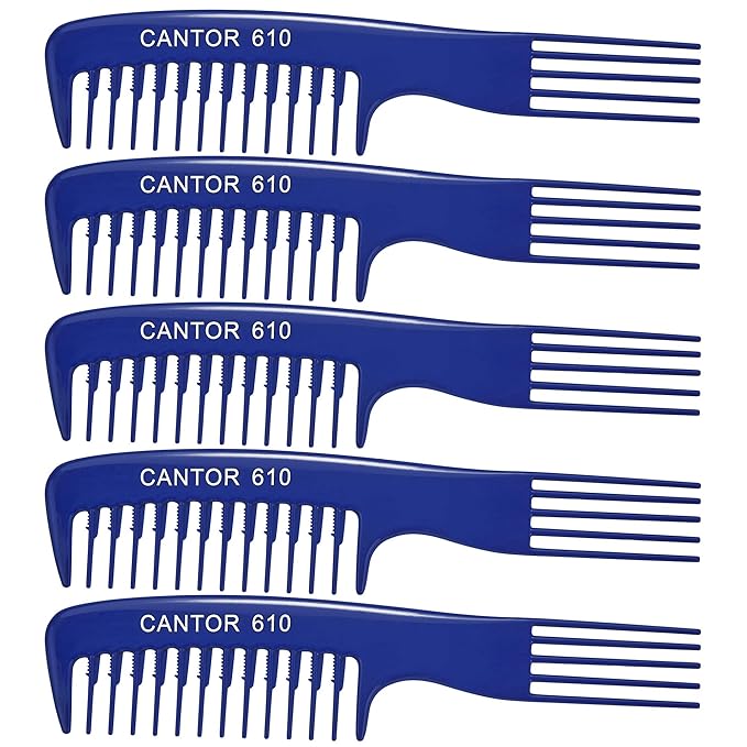 Cantor Lift Teasing Wide Tooth Comb - 5 Pack Chemical and Heat Resistant Detangler - Anti Static for All Hair Types - Durable and Lightweight