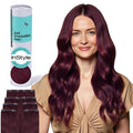 Irresistible Me Real Human Hair Extensions Clip Ins – 100% Human Hair Clip In Extensions for Length & Volume – Invisible Extension – Heat Resistant & Dyeable – Cherry Red, 24 Inches