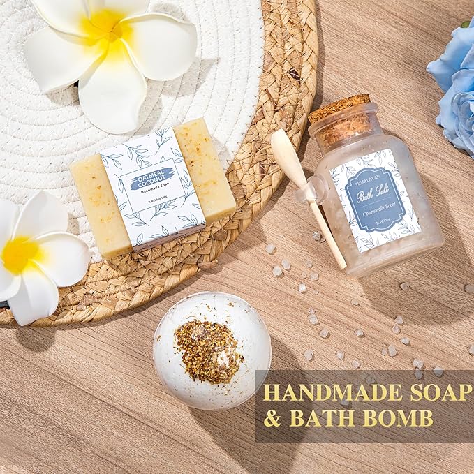 Get Well Gifts for Women Self Care Gifts Basket - Relaxing Spa Care Package After Surgery Thinking of You Birthday Gift - Feel Better Sympathy Gift Set for Her Mom Sister Friend Wife (Blue)