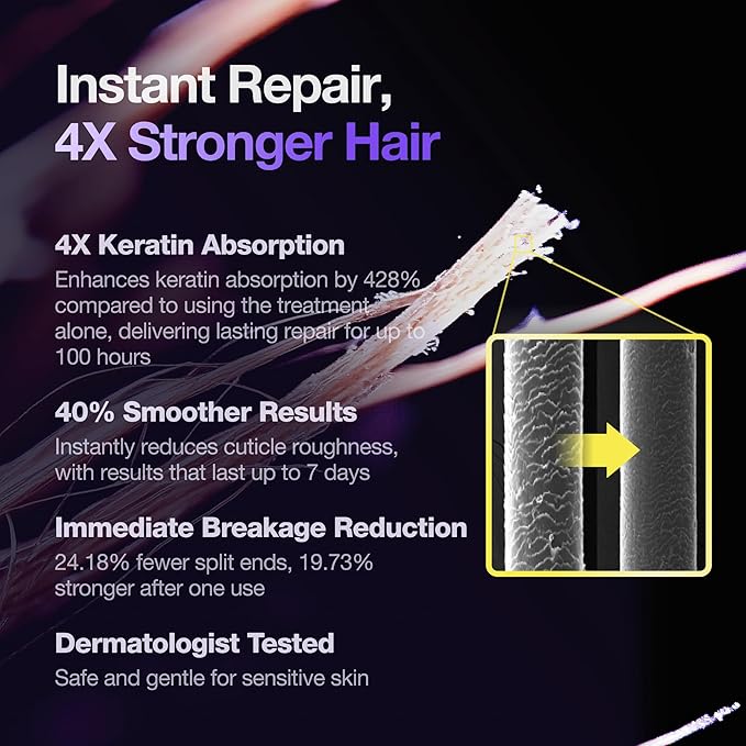 FROMLABS Hair Repair Duo – Protein Capsule Hair Repair Treatment (6.76 fl oz) + Intensive Keratin Booster Powder (8 Pack) | 3‑Minute At‑Home Keratin Mask, Deep Repair for Damaged, Color‑Treated Hair