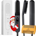 Aberlite Slim Beard & Hair Straightener - Anti-Scald Comb Tooth - Ionic Conditioning - Heated Brush - Straightening Comb for Men - for All Beard Types