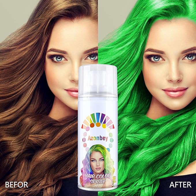 Halloween Hair Spray,Temporary Hair Color Spray for Women Kids Men,Washable Hairspray,Colored Hair Spray,Color Hairspray for Halloween,Party,Cosplay,Christmas Day (02#Green)