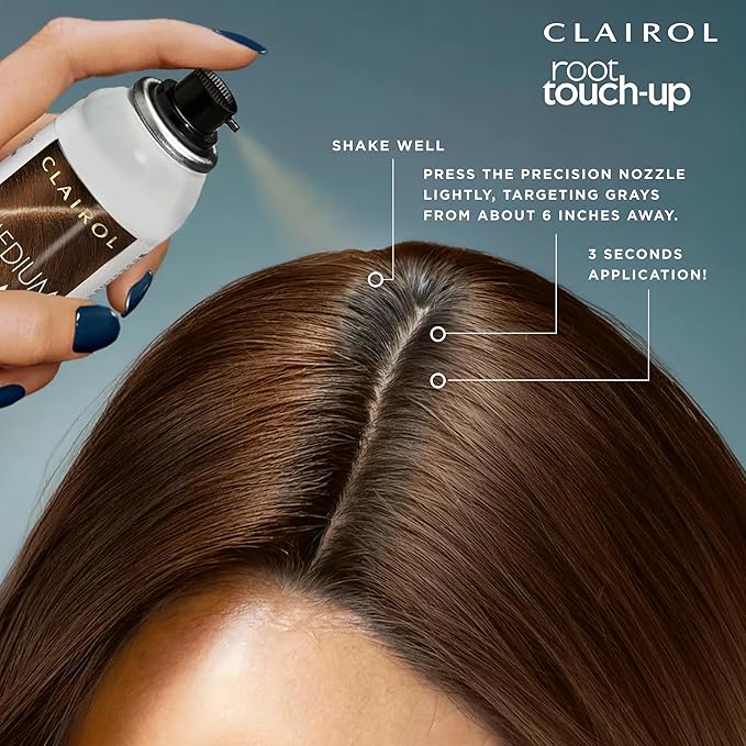 Clairol Root Touch-Up Temporary Hair Coloring Spray, Medium Brown Hair Color, Pack of 1