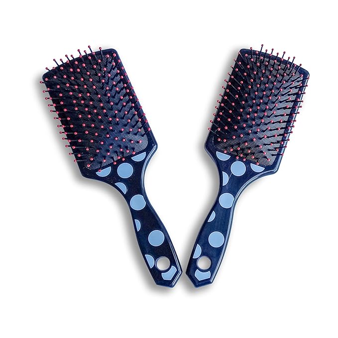 The Cheetah Pro Detangler Brush by BeaverStrong, Large Size TPR Hair Brush with Air Cushion, Nylon Ball Tips and Easy Grip (Black)