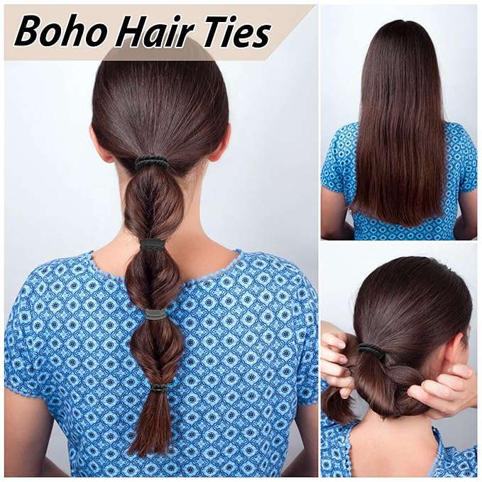 20PCS Boho Hair Accessories, Elastic No-Damage Hair Ties, Cute Bracelets for Women and Girls - All Day Hold for Thick, Thin Hair, and Ponytails