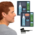 Hair & Beard Color for Blending Grays 2 pack - Dark Intense Copper Blonde - Ammonia-Free Complete Men’s At-home Beard & Hair Dye Kit, Professional-grade Demi-Permanent Hair Color (7.40)