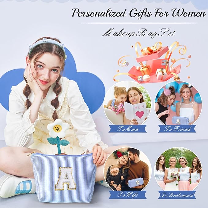 YOOLIFE Christmas Gifts For Teenage Girls Birthday Gift for Girls Makeup Bag Cosmetic Bag Teacher Gifts for 3 4 5 6 7 8 9 10 11 12 13 Year Old Girl Christmas Gift For Women E