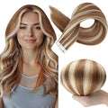 Full Shine Tape in Hair Extensions Color 330P800 Blonde Hair Extensions Real Human Hair Tape in 22 Inch Invisible Tape ins Human Hair Extension Double Sided Human Hair 50Gram 20Pcs Add Length