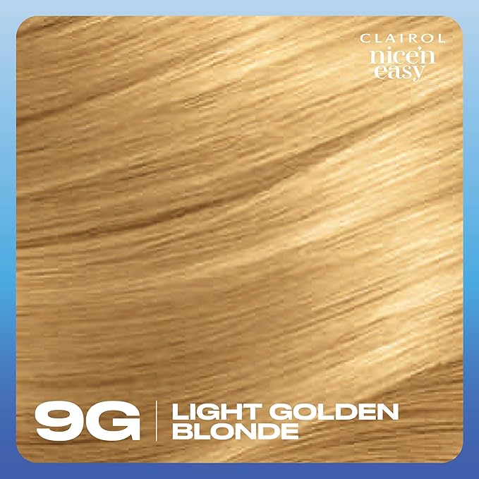 Clairol Nice'n Easy Permanent Hair Dye, 9G Light Golden Blonde Hair Color, Pack of 1