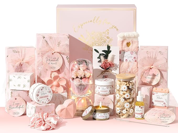 Christmas Gifts for Women & Teenage Girls, 10 Day Self Love Challenge to Unlock 10 Wrapped Spa Gift Baskets, Tween Teen Girl Trendy Stuff Bath Shower Sets Self Care Birthday Gifts Stocking Stuffers
