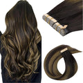 GOO GOO Tape in Hair Extensions Human Hair, 1B/19/1B Natural Black to Light Blonde, 26inch 120g 40pcs, Skin Weft Seamless Invisible, Silky Straight with Thick Ends, Remy Human Hair