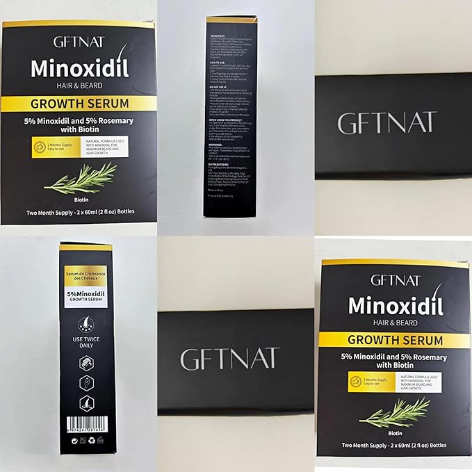 5% Minoxidil for Women with Biotin Hair Growth Serum, Minoxidil for Men Spray with Rosemary for Thicker Fuller Hair