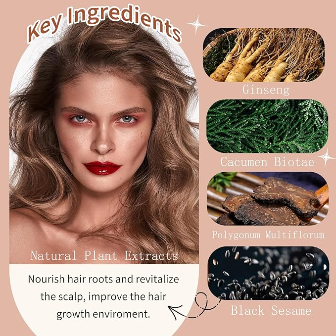 Coffee Hair Dye Shampoo 3 in 1, Natural Brown Hair Color for Men & Women, Long Lasting Shampoo Para Canas for All Hair Types, Easy to Use Herbal Brown Dye, 16.9 Fl Oz (Coffee)