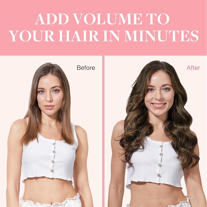 GOO GOO Clip in Hair Extensions Real Human Hair, Remy Human Hair Extensions Clip ins for Women, Natural Human Hair, 20inch 120g 7Pcs, 1D/2C/4E Chocolate Dip Color Melt