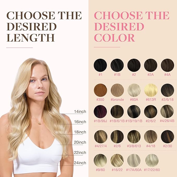 GOO GOO Tape in Hair Extensions Human Hair, 18A/613A Dark Blonde Highlighted Bleach Blonde, 22inch 30g 10pcs, Skin Weft Seamless Invisible, Silky Straight with Thick Ends, Remy Human Hair