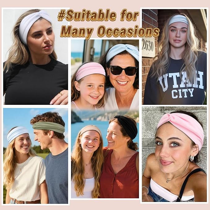TERSE Headbands for Women Non Slip: Twist Head Bands for Women's Hair Trendy Solid Color