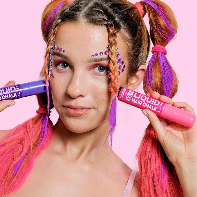 Brite Liquid Pink Hair Chalk | Cruelty-Free, Easy to Apply, & Washes Off Effortlessly | Vegan Temporary Hair Color | 0.34 Fl Oz