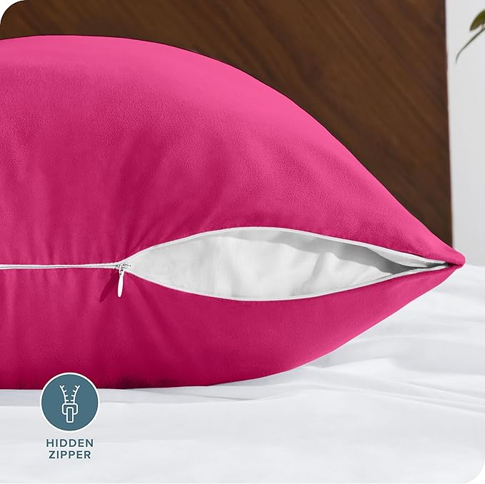 Bare Home Microfiber Body Pillow Cover - Ultra Soft - Cooling Pillowcase - Double Brushed - Pillowcase with Zipper Closure - Easy Care (20''x54'' Body Pillow Cover, Pink)