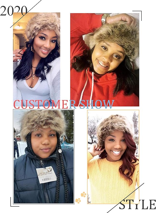 sy soul young Faux Fur Headband with Elastic for Women's Winter Earwarmer Earmuff