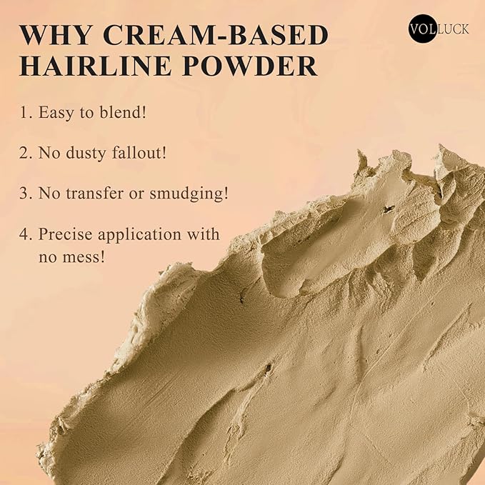 VOLLUCK Hairline Powder Instantly, Root Touch up Powder Hair Color Upgraded, Grey Root Cover up Conceals Hair Loss, Hairline Shadow for Women & Men for Thinning Hair Natural, Sweatproof (Med Blonde)