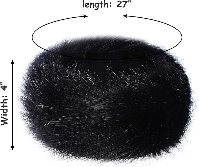 sy soul young Faux Fur Headband with Elastic for Women's Winter Earwarmer Earmuff