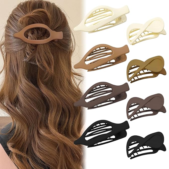 8PCS French Flat Hair Clips for Women Colorful Duckbill Hair Clips for Thick& Thin Hair Fashion Matte Hair Claws 2 Styles
