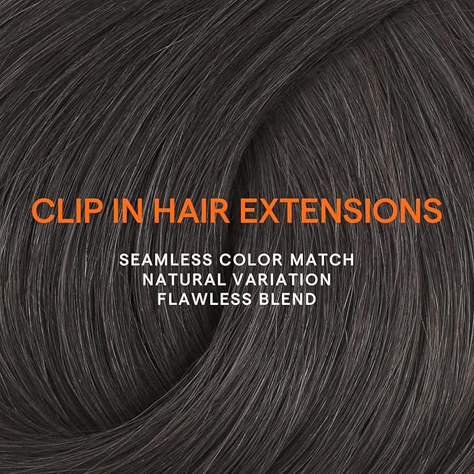 Full Shine Invisible Clip in Hair Extensions Human Hair Soft Black Real Human Hair Extensions Clip ins 12 Inch 95 G 7 Pcs