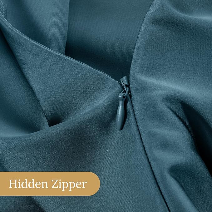 INFIIXSO Mulberry Silk Pillowcase for Hair and Skin, Silk Pillow Cases Queen Size Set of 2 with Hidden Zipper 20"x30", Ultra Smooth and Soft Cooling Pillow Cases for Hot Sleepers(Bluesteel, 2 Pack)