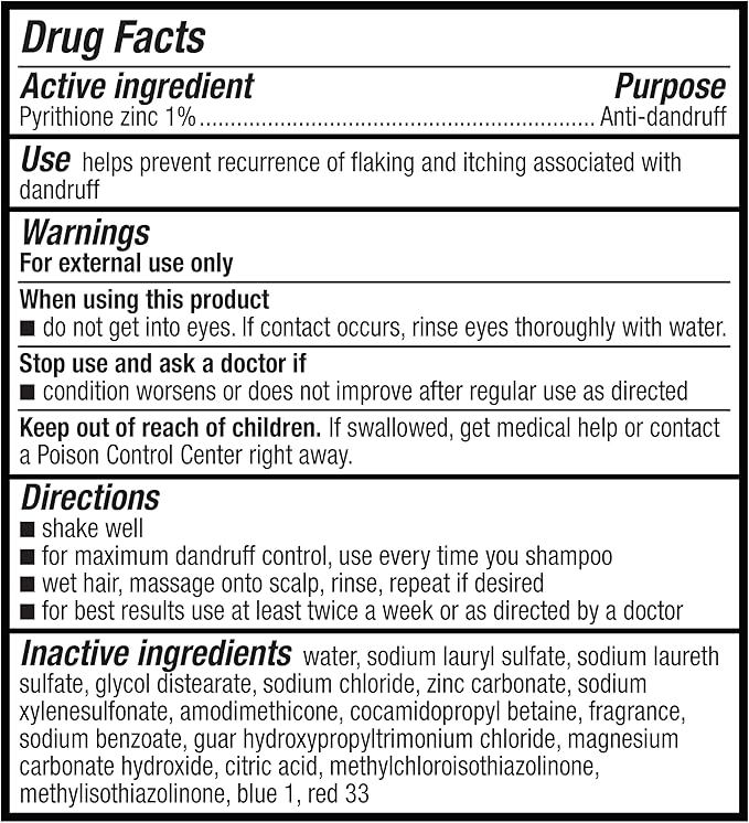 Amazon Basics Dandruff Shampoo for Normal to Oily Hair, 28.2 Fluid Ounces, 1 Pack