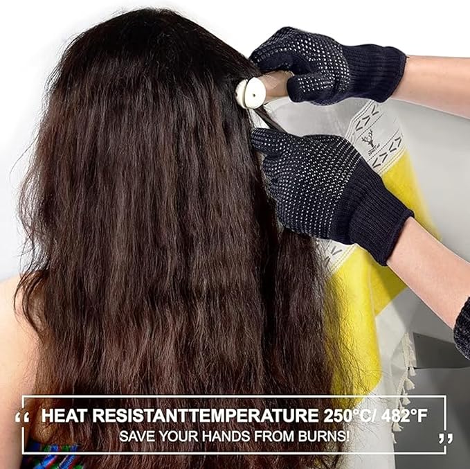 Heat‑Resistant Gloves–Silicone‑Grip Protection for Hair Styling, Curling & Flat Iron, Heat Press, Sublimation–Universal Fit