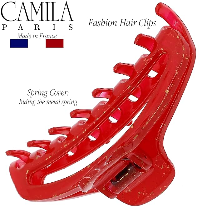 Camila Paris CP3224 French Hair Clip for Women, Small Narrow, Open, Girls Hair Claw Clips Jaw Fashion Durable and Styling Hair Accessories for Women, Strong Hold No Slip Grip, Made in France