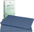 CALIFORNIA DESIGN DEN Luxuriously Soft Hotel Quality 600 Thread Count, 100% Cotton Set of 2 Cases, Crisp & Cool Pillow Cases Standard Size, Fits Standard & Queen Pillows (Dark Blue)
