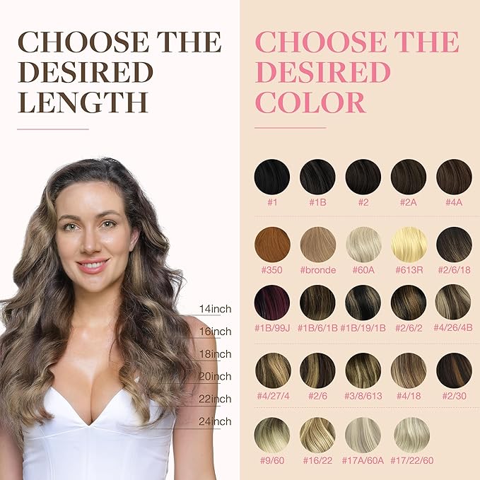 GOO GOO Tape in Hair Extensions Human Hair, 2/6/18 Balayage Brown to Dirty Blonde, 20inch 50g 20pcs, Thick Ends Straight Seamless, Invisible