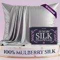 DECOLURE 100% Pure Mulberry Silk Pillow Case Queen Size – Highest Grade 30 Momme 6A+, Luxuriously Soft & Cooling Silk Pillowcase for Hair & Skin, Hypoallergenic, Breathable, Hidden Zipper (Silver)