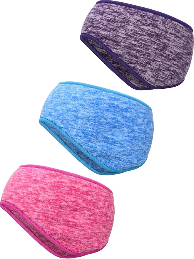 Blulu 3 Pcs Fleece Ear Warmers for Men Women Headband Cover Ear Muffs for Cold Weather Winter Running Cycling Ski