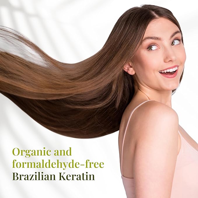 Bio Protein Organic Brazilian Keratin Treatment - Formaldehyde-Free Hair Straightening, Keratina Brasileña, 100ml/3.38oz