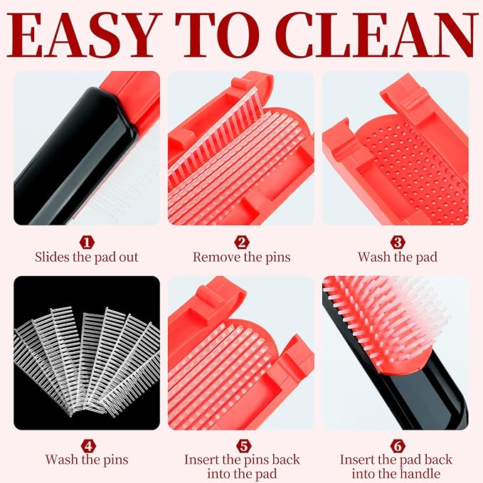 Hair Brush set for Curly, Detangling Hair Brush for Afro America/African Hair Textured 3a to 4c, Detangler Brush for Women Men Kids Styling Defining (Black)