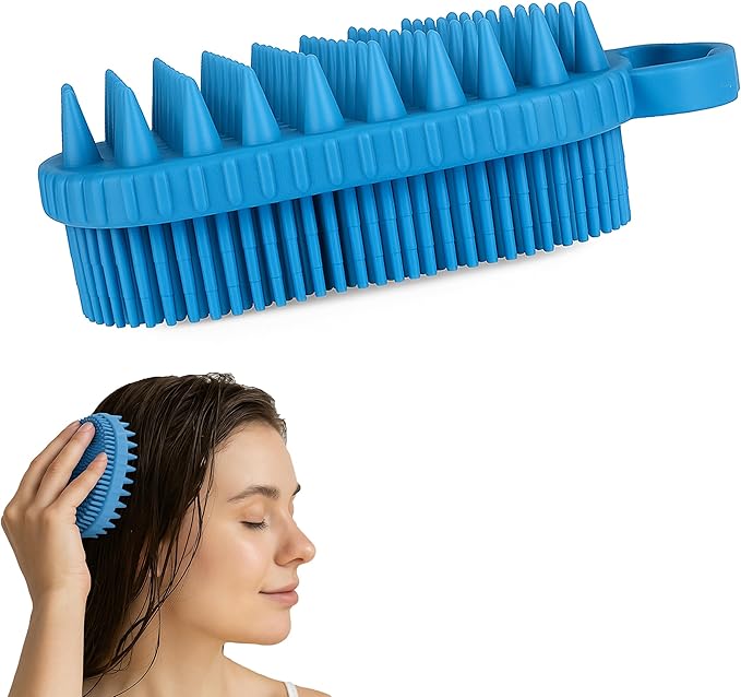 Multi-Function Silicone Scalp Scrubber and Shampoo Brush Soft Scalp Massager for Exfoliation, Dandruff Removal, Relaxation, Supports Circulation & Growth, Scalp Brush Comfy for Wet & Dry Use in Shower