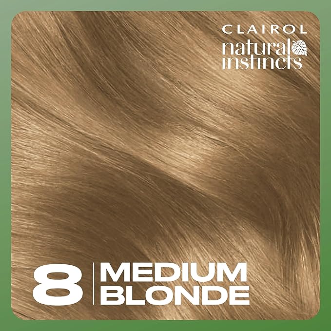 Clairol Natural Instincts Demi-Permanent Hair Dye, 8 Medium Blonde Hair Color, Pack of 1