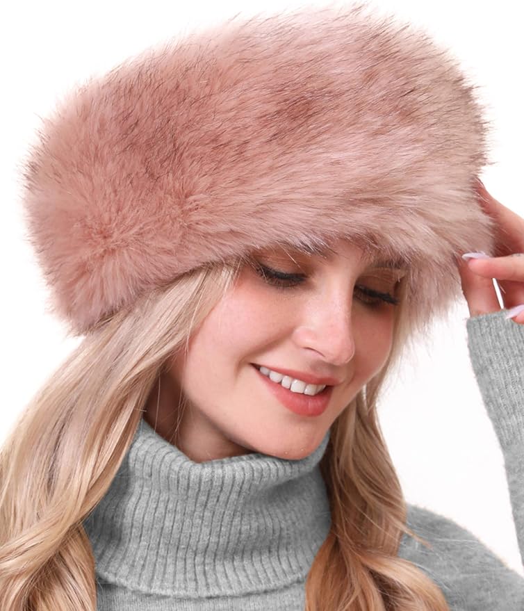 sy soul young Faux Fur Headband with Elastic for Women's Winter Earwarmer Earmuff