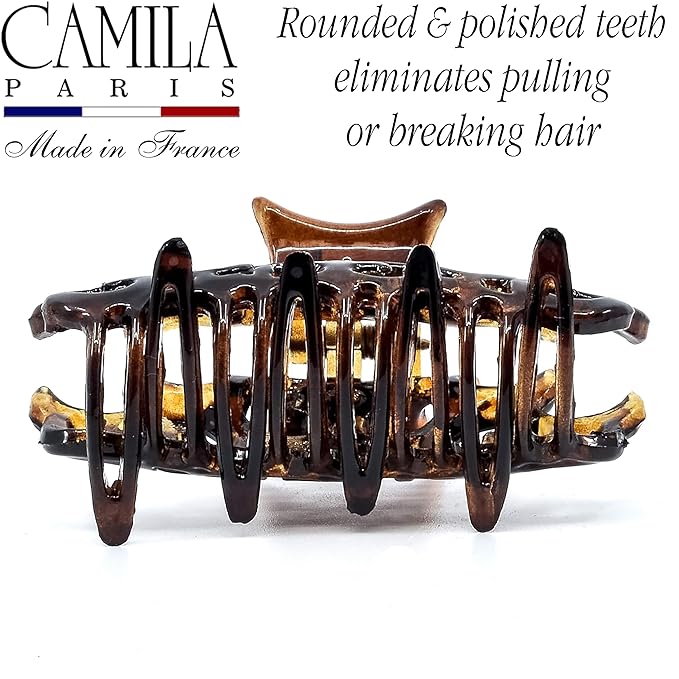 Camila Paris NV106 French Hair Clip for Women, Girls Hair Claw Clips Jaw Fashion Durable and Styling Hair Accessories for Women, Strong Hold No Slip Grip, Made in France